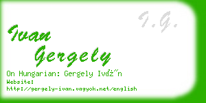 ivan gergely business card